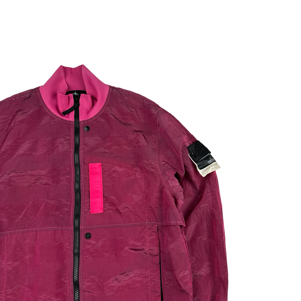 Stone Island 2020 Pink Striped Nylon Metal Jacket - XL