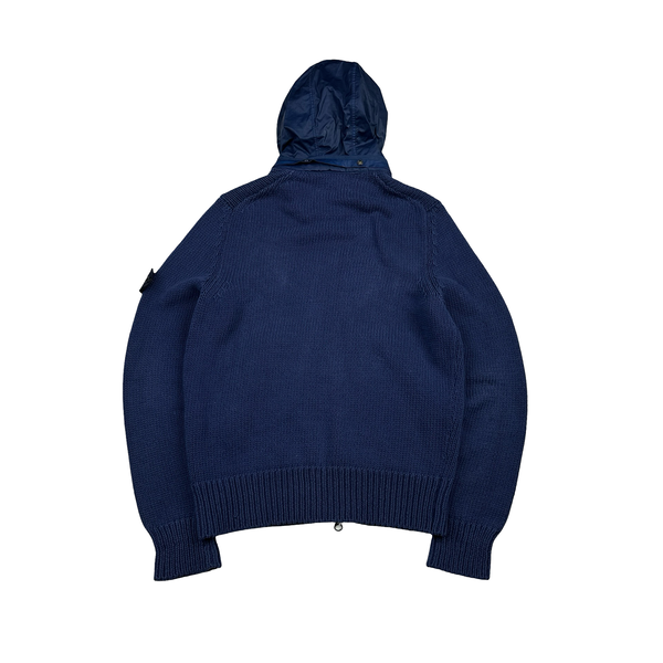 Stone Island 2012 Heavyweight Knit Mussola Hooded Jumper - Medium
