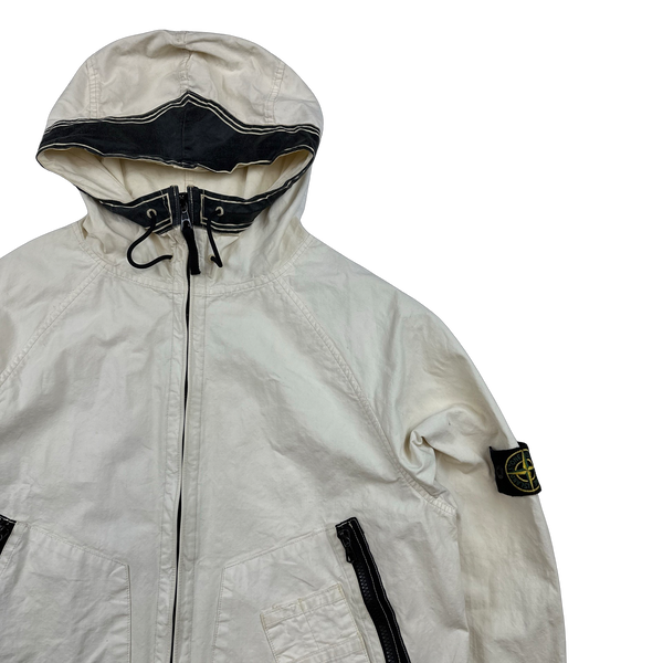Stone Island 2006 Laminated Cotton Hooded Jacket - Large