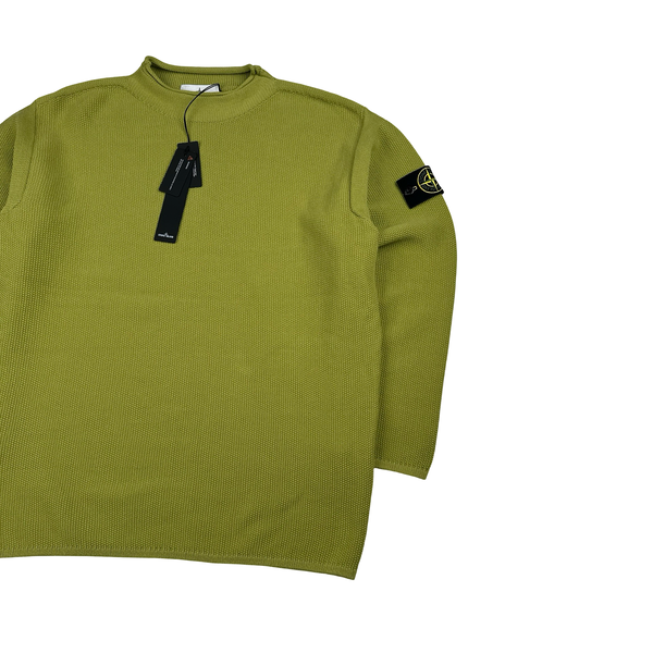 Stone Island 2025 Green Wool Blend Crewneck Knit Jumper - Large