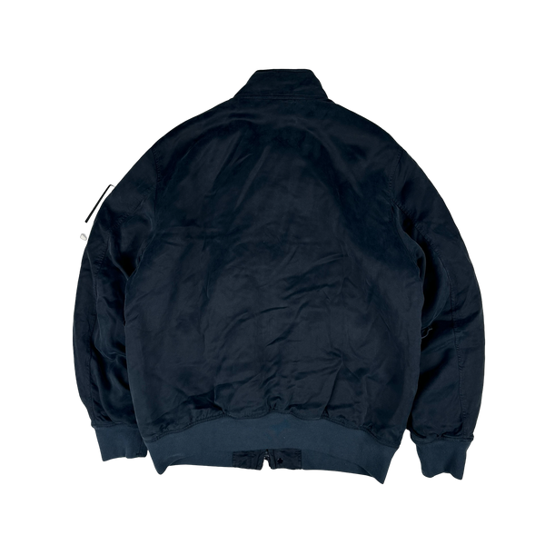 Stone Island Cupro Raso Navy Ghost Project Bomber Jacket - XL