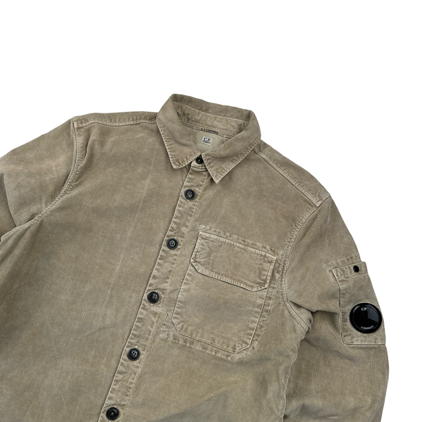 CP Company Beige Corduroy Button Up Shirt - Medium