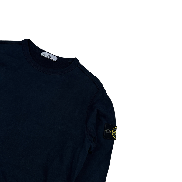 Stone Island Navy Cotton Crewneck Sweatshirt - Medium