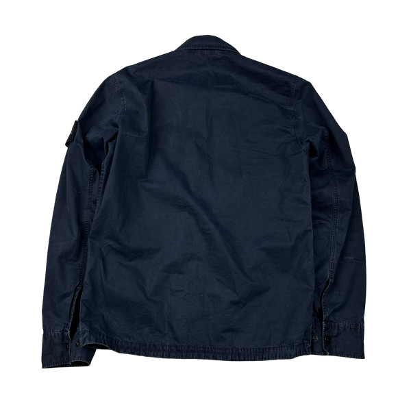 Stone Island 2018 Navy Cotton Zipped Overshirt - Small