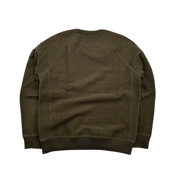 Stone Island 2020 Khaki Wool Ghost Crewneck Sweatshirt - Small
