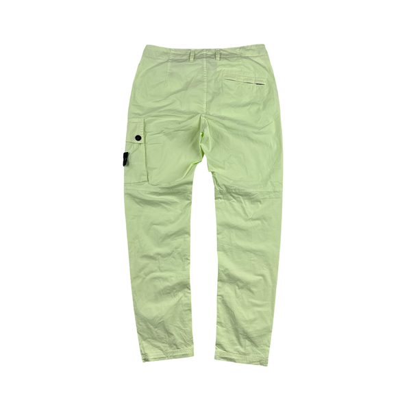 Stone Island Lime Green 2023 Slim Fit Cargo Trousers - Medium