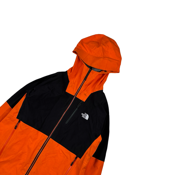 North Face Orange Gore Tex Colour Block Hooded Jacket - Small