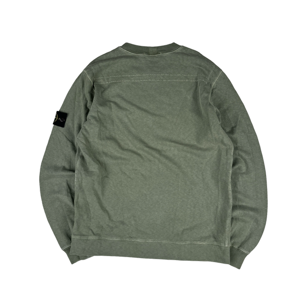 Stone Island 2019 Sage Green Cotton Crewneck Sweatshirt - Large