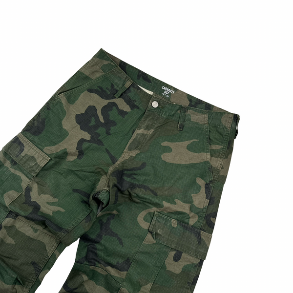 Carhartt Khaki Green Camo Cargo Trousers - Small