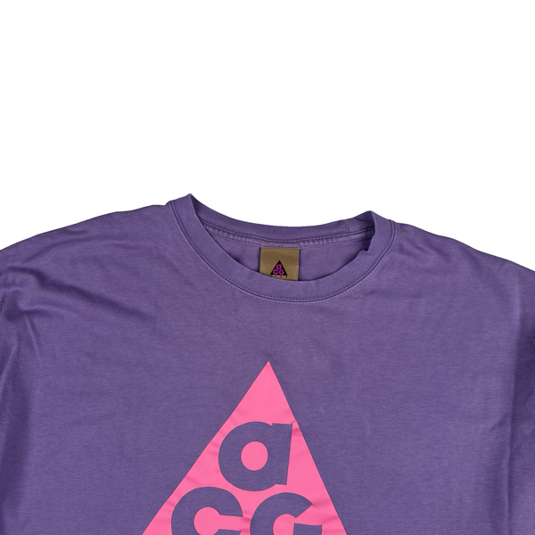 ACG Purple Pink Spellout Longsleeve Cotton T Shirt - Medium