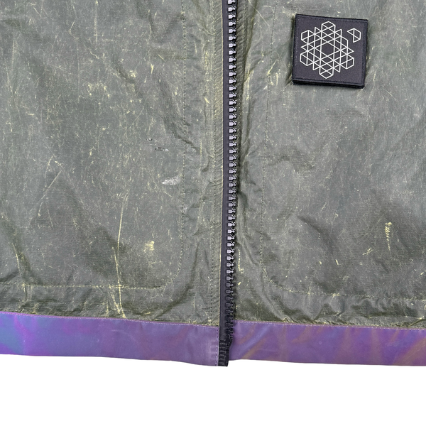 Plurimus Green Reflective Rubber Coated Zipped Overshirt - Large