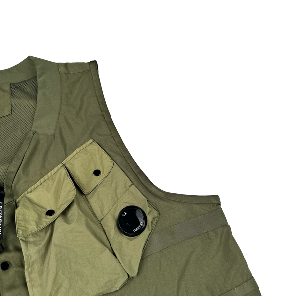 CP Company Khaki Green Taylon P Utility Vest - Large
