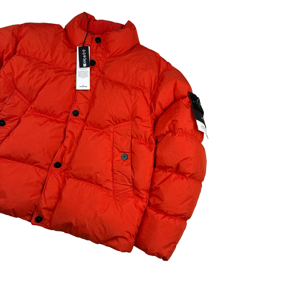 Stone Island 2025 Red Garment Dyed Crinkle Reps Jacket - Medium