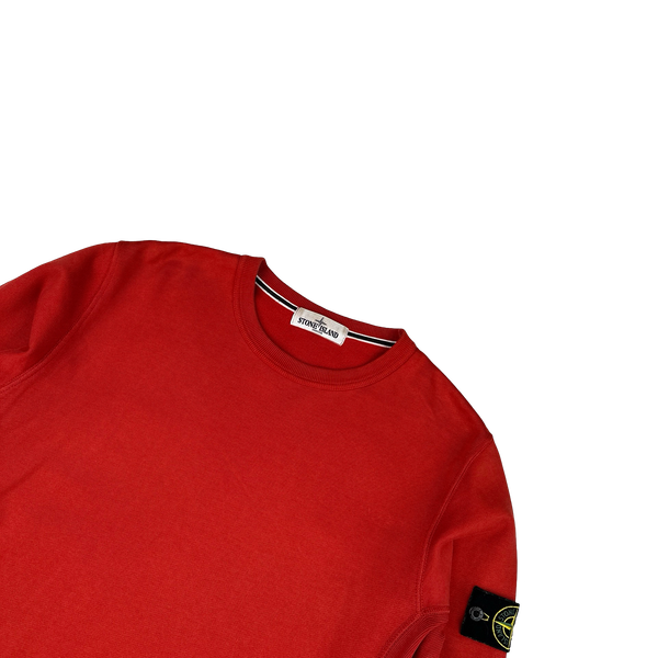 Stone Island 2018 Red Cotton Crewneck Sweatshirt - Medium
