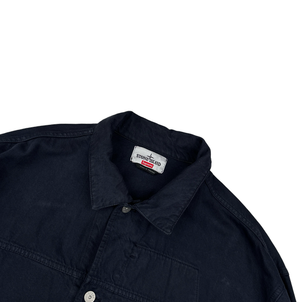 Stone Island x Supreme 2023 Navy Bull Denim TC Jacket - XL