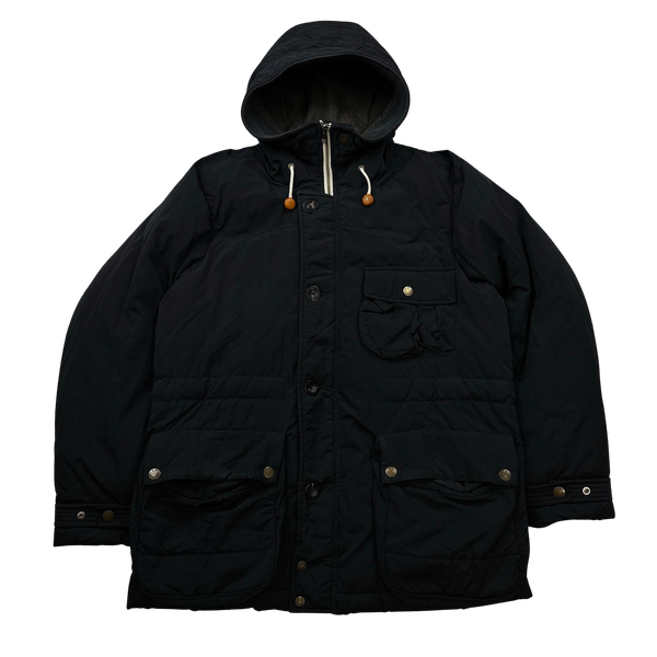 CP Company 2000s Black Down Filled Nylon Shell Parka Jacket - Medium