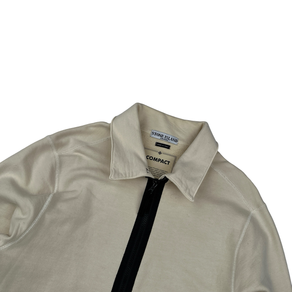 Stone Island 2004 Cream Cotton Compact Zipped Jacket - Medium