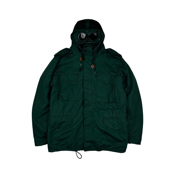 CP Company Forest Green David TC Goggle Multipocket Padded Liner Field Jacket - Medium