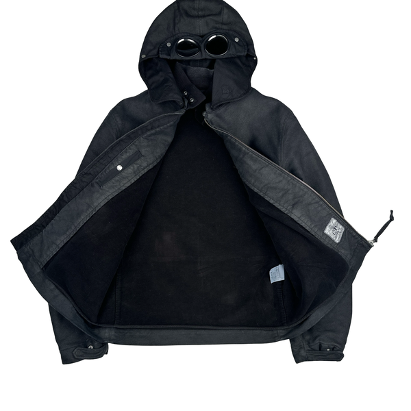 CP Company 2004 Vintage Black Hand Painted Mole Skin Archive Goggle Jacket - XL