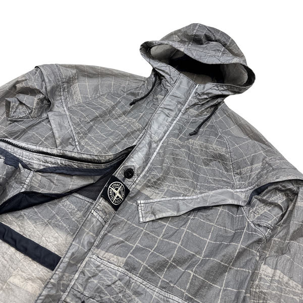 Stone Island 2021 Grey Reflective Grid Lamy TC Jacket - Medium