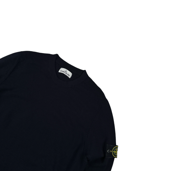 Stone Island 2019 Navy Blue Wool Crewneck Jumper - Large