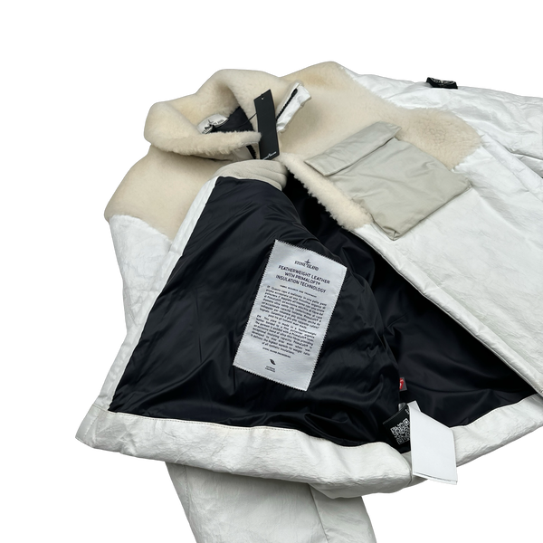 Stone Island 2017 Feather Leather Primaloft Lined Fur Jacket - Medium