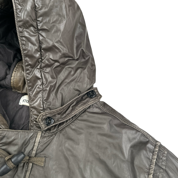 Stone Island 2012 Khaki Mussola Gommata Quilted Parka Jacket - 3XL