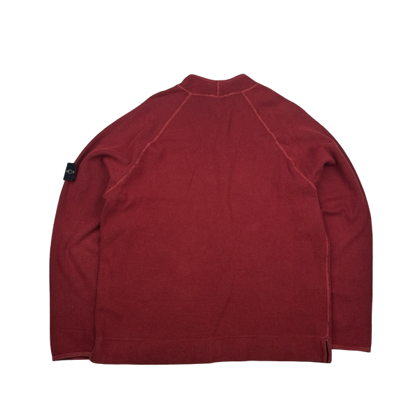 Stone Island 2003 Red Cotton Pullover Knit - XXL
