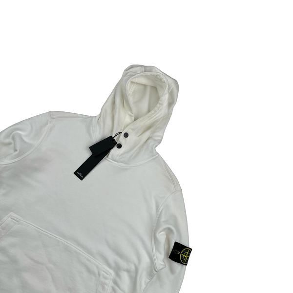 Stone Island 2023 White Pullover Hoodie - Medium