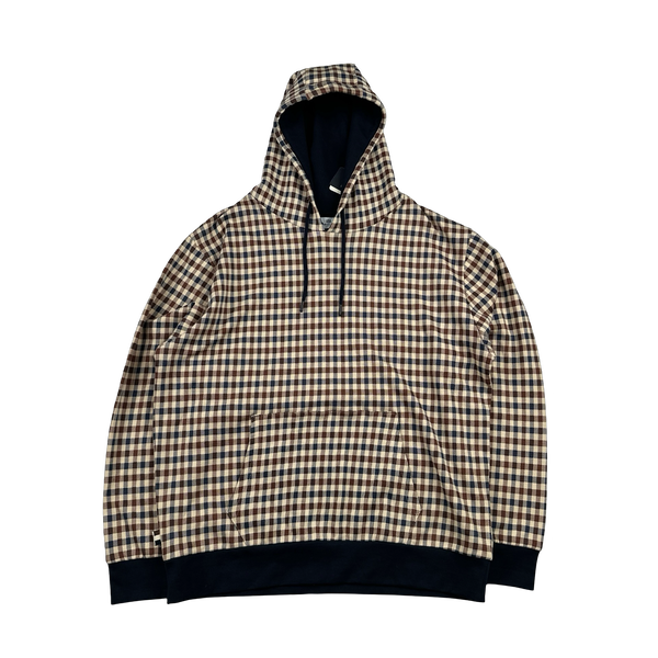 Aquascutum Classic Checked Navy Lined Hooded Jacket - XL, 3XL