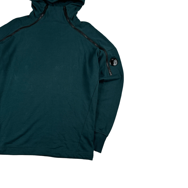 CP Company Jade Cotton Lens View Zipped Neckline Hoodie - XL