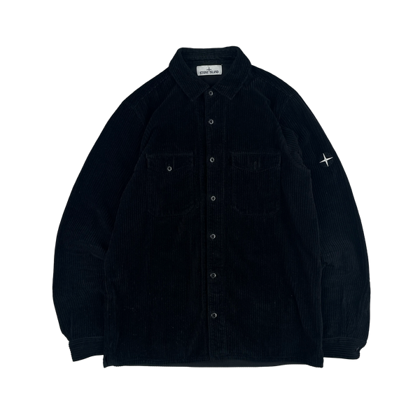 Stone Island 2020 Black Jumbo Corduroy Shirt - Large