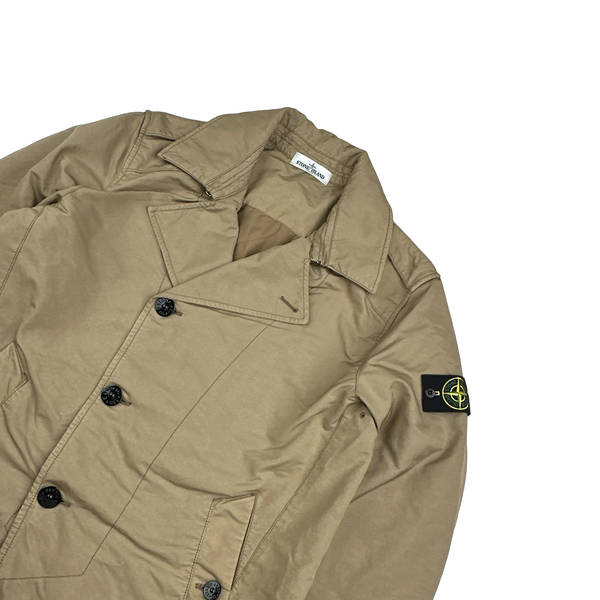 Stone Island 2017 David-TC Tan Quilted Trench Coat - XL
