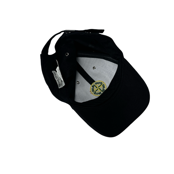 Stone Island 2007 Centre Compass Logo Black Cap - Large