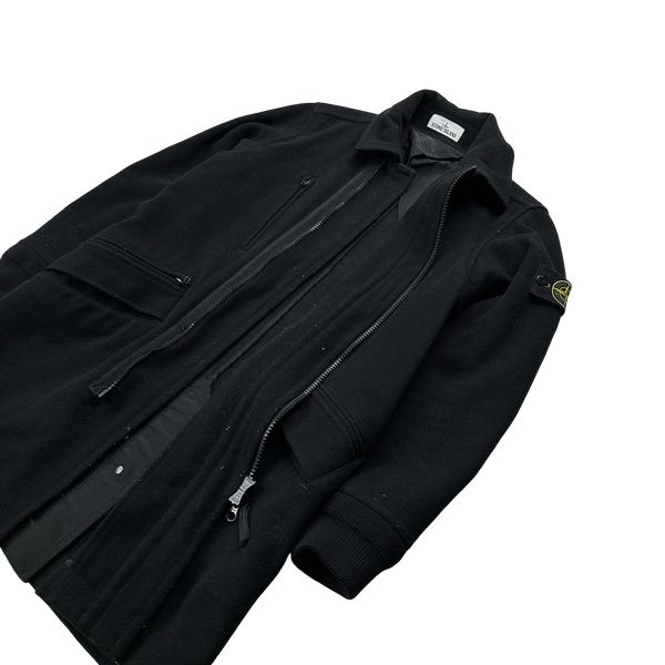 Stone Island 2018 Black Panno Speciale Long Jacket - Small – Mat's