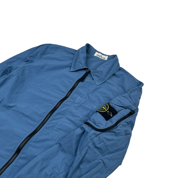 Stone Island 2022 Blue Naslan Light Zipped Overshirt - Medium