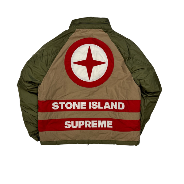 Stone Island x Supreme 2023 Tela Logo Reversible Down Puffer Jacket - Small