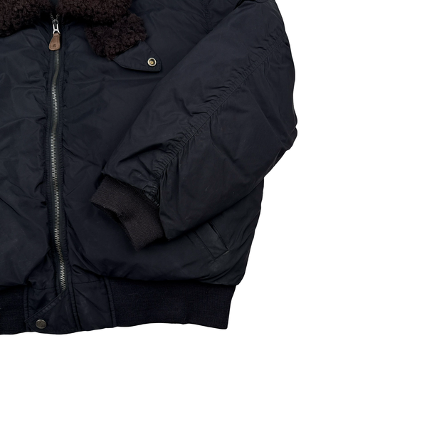 Ralph Lauren Heavyweight Shearling Collared Down Bomber Jacket - Large