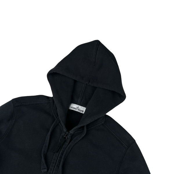 Stone Island 2018 Black Zipped Cotton Hoodie - Small