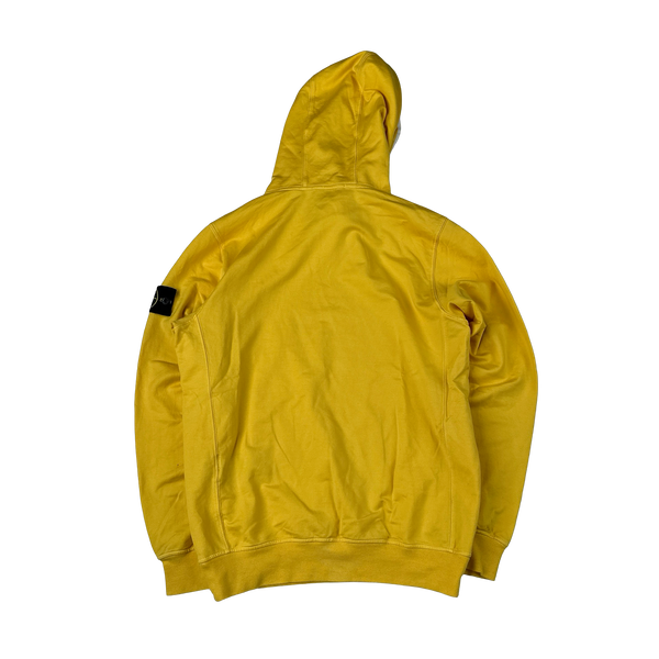 Stone Island 2022 Yellow Pullover Thick Cotton Hoodie - Small
