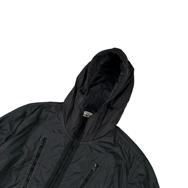 Stone Island 2022 Black Crinkle R-NY Garment Dyed Jacket
