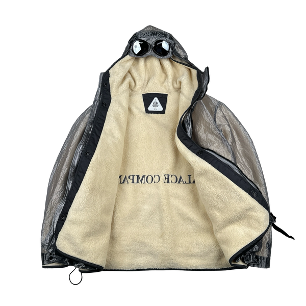 CP Company X Palace Silver Kan D Shearling Lined Spellout Embroidered Pocketed Jacket - XL