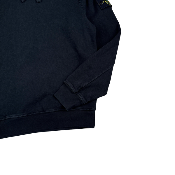 Stone Island 2023 Black Cotton Marl Hoodie - Medium