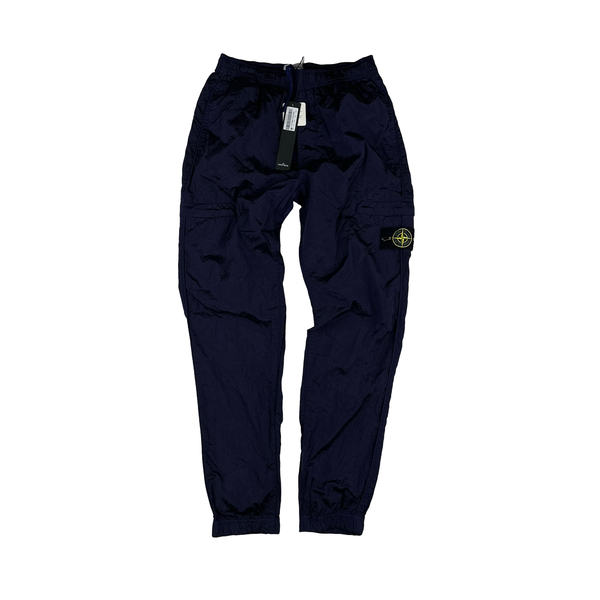 Stone Island 2022 Blue Econyl Nylon Metal Trousers - Small