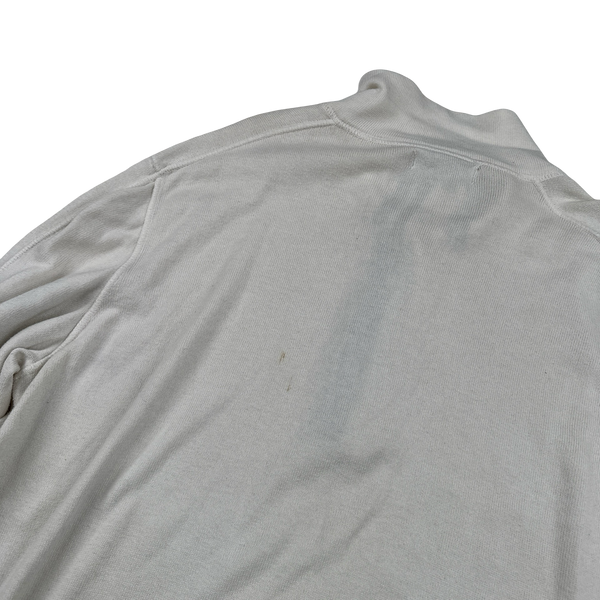 Stone Island 2008 White Cotton Buttoned High Neck Pullover - XXL