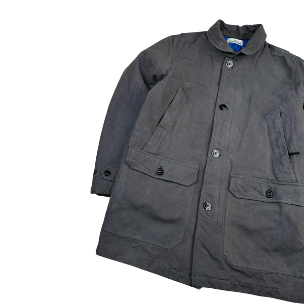 Stone Island 2015 Panama HT Dark Grey Trench Coat - Large