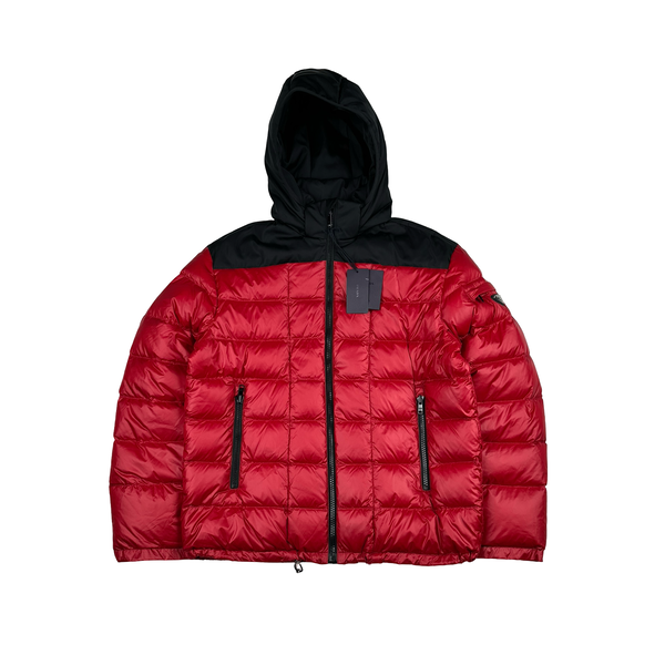 Prada Red Zipped Triangle Logo Puffer Jacket - Medium