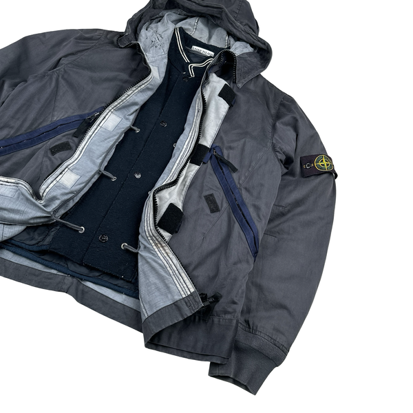 Stone Island 2007 Navy Dutch Rope Double Lined Hooded Jacket - XXL