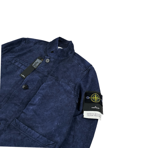 Stone Island 2017 RARE Blue David TC Dust Colour Treatment Jacket - Large
