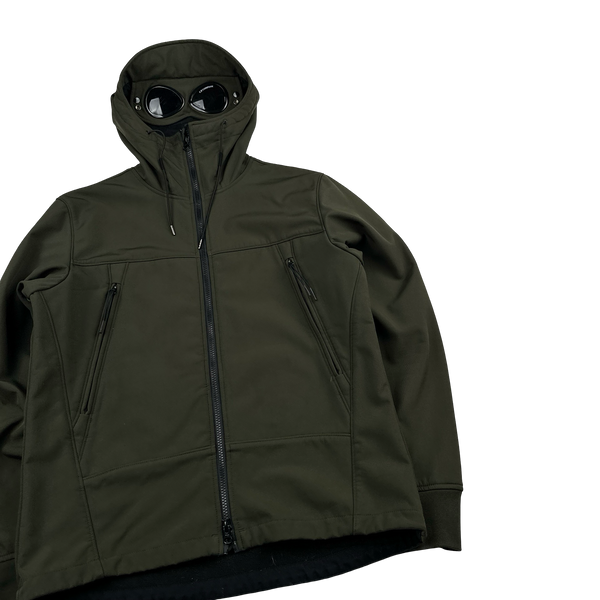 CP Company Green Soft Shell Goggle Jacket - Large